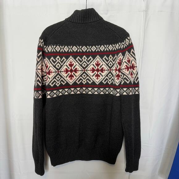 HOST PICK! 🎉🎉🎉 IZOD Men’s Fair Isle 1/4 Zip Sweater Large Knit Pullover Nordic - Picture 3 of 6
